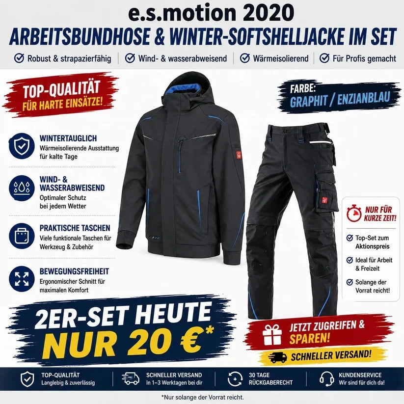 ☀️ WINTER-SALE IM SOMMER ❄️Softshelljacke × Bundhose e.s.motion 2026 Set