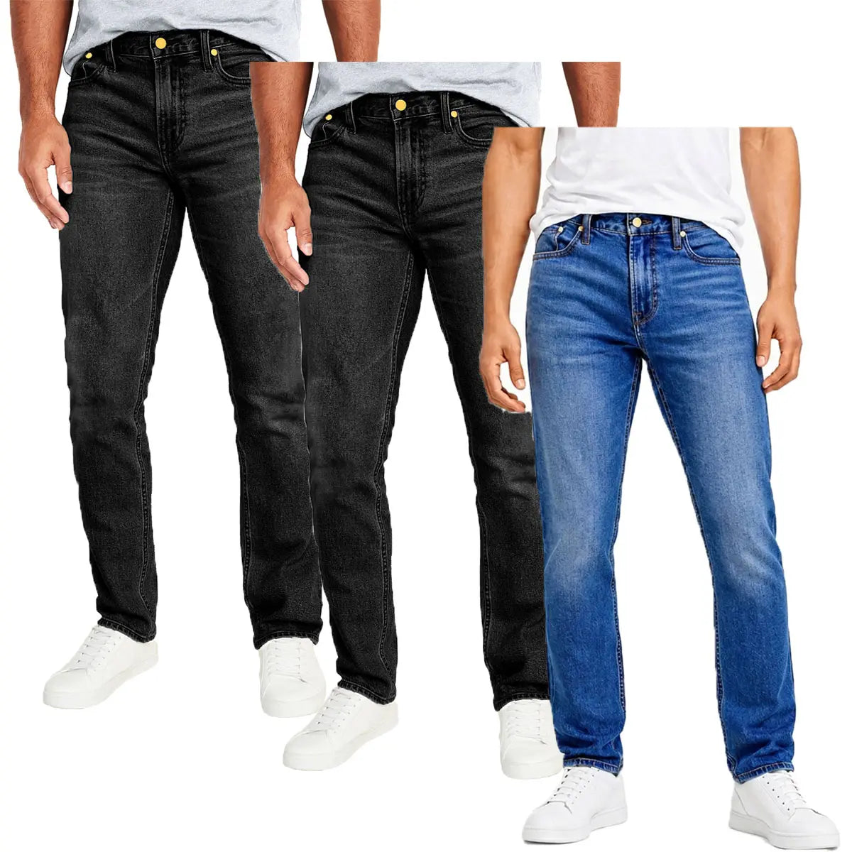 Herren Jeans 3er-Pack – Flex Stretch Slim Straight Denim mit 5 Taschen