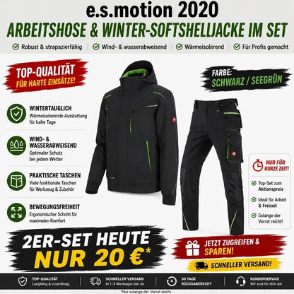 ☀️ WINTER-SALE IM SOMMER ❄️Softshelljacke × Bundhose e.s.motion 2026 Set