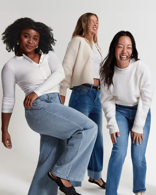 Baggy Jeans Low Rise mit Knopf und Reißverschluss, mehreren Taschen, weitem Bein