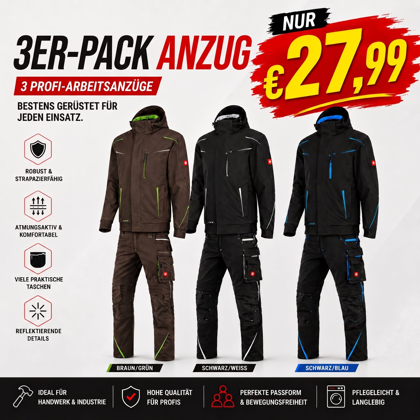 ☀️ WINTER-SALE IM SOMMER ❄️Softshelljacke × Bundhose e.s.motion 2026 Set
