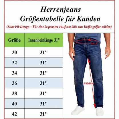 Herren Jeans 3er-Pack – Flex Stretch Slim Straight Denim mit 5 Taschen
